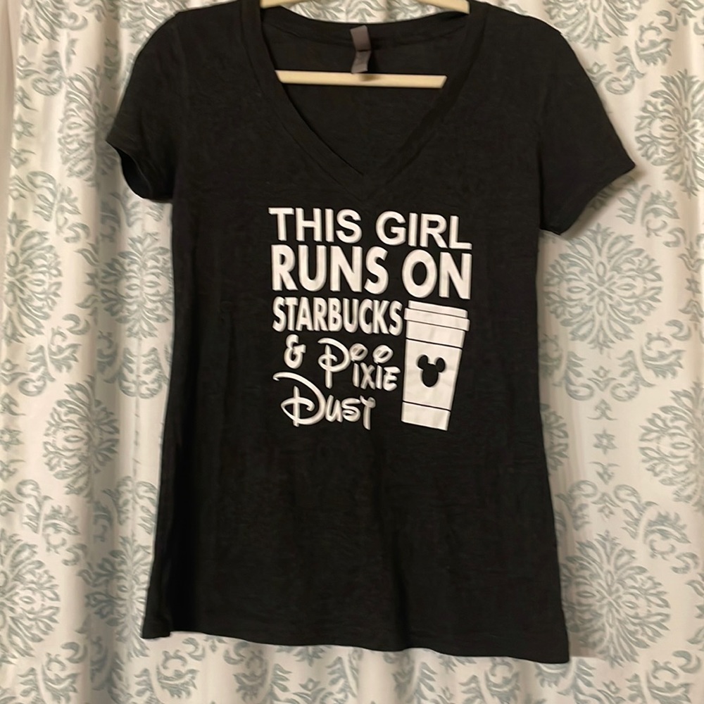 Starbucks and Pixie Dust V-neck T-shirt for Disney